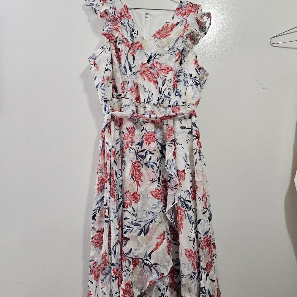 Floral Ruffle Sleeveless Dress